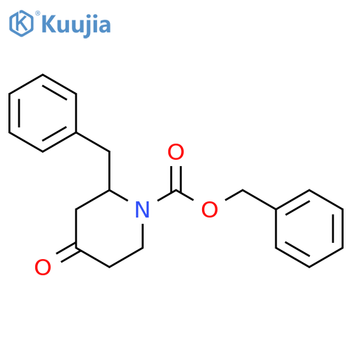 Benzyl 2-benzyl-4-oxopiperidine-1-carboxylate structure