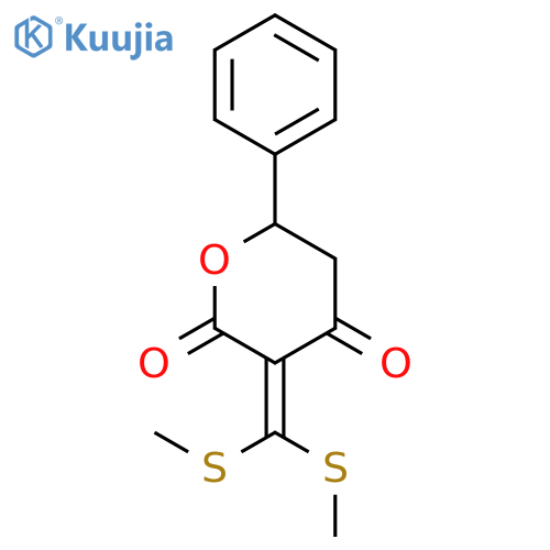 2H-Pyran-2,4(3H)-dione, 3-[bis(methylthio)methylene]dihydro-6-phenyl- structure