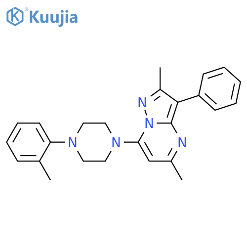 1-{2,5-dimethyl-3-phenylpyrazolo1,5-apyrimidin-7-yl}-4-(2-methylphenyl)piperazine structure