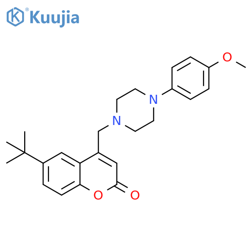 6-tert-butyl-4-{4-(4-methoxyphenyl)piperazin-1-ylmethyl}-2H-chromen-2-one structure