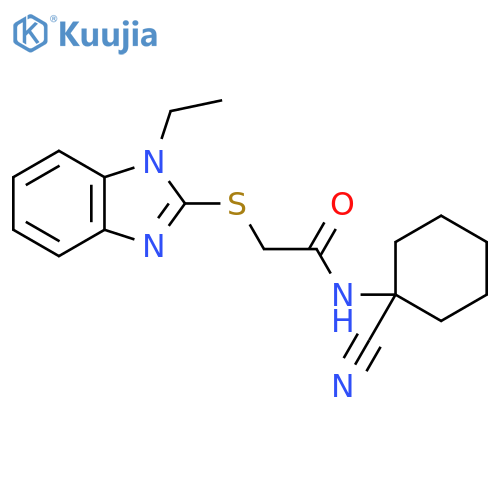 N-(1-cyanocyclohexyl)-2-[(1-ethyl-1H-1,3-benzodiazol-2-yl)sulfanyl]acetamide structure