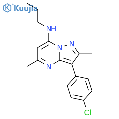 3-(4-chlorophenyl)-2,5-dimethyl-N-propylpyrazolo[1,5-a]pyrimidin-7-amine structure