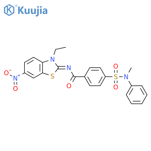 N-(2E)-3-ethyl-6-nitro-2,3-dihydro-1,3-benzothiazol-2-ylidene-4-methyl(phenyl)sulfamoylbenzamide structure