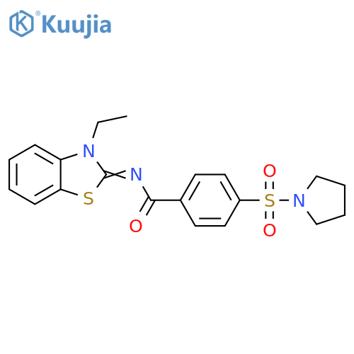 N-(2Z)-3-ethyl-2,3-dihydro-1,3-benzothiazol-2-ylidene-4-(pyrrolidine-1-sulfonyl)benzamide structure
