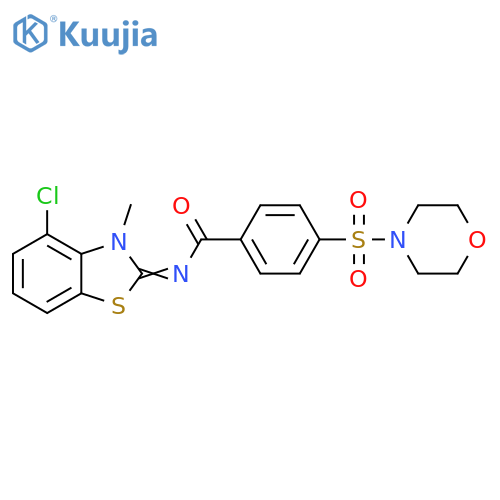 N-(2E)-4-chloro-3-methyl-2,3-dihydro-1,3-benzothiazol-2-ylidene-4-(morpholine-4-sulfonyl)benzamide structure