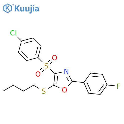 5-(butylsulfanyl)-4-(4-chlorobenzenesulfonyl)-2-(4-fluorophenyl)-1,3-oxazole structure