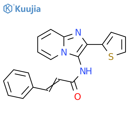 (2Z)-3-phenyl-N-2-(thiophen-2-yl)imidazo1,2-apyridin-3-ylprop-2-enamide structure