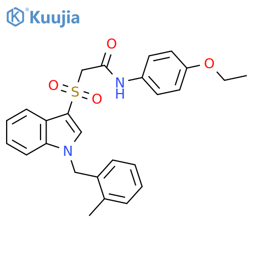 N-(4-ethoxyphenyl)-2-({1-(2-methylphenyl)methyl-1H-indol-3-yl}sulfonyl)acetamide structure