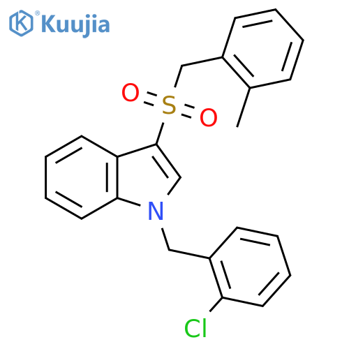 1-(2-chlorophenyl)methyl-3-(2-methylphenyl)methanesulfonyl-1H-indole structure