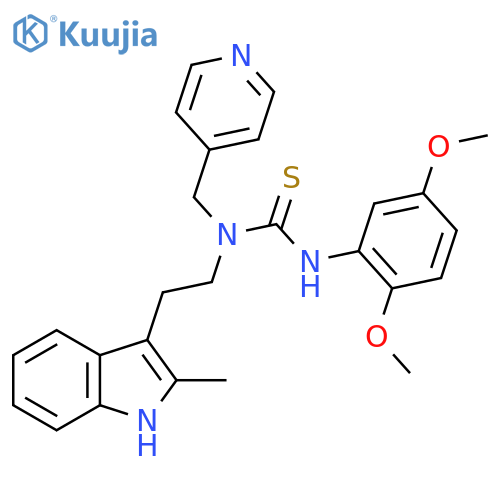 3-(2,5-dimethoxyphenyl)-1-2-(2-methyl-1H-indol-3-yl)ethyl-1-(pyridin-4-yl)methylthiourea structure