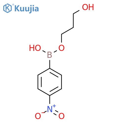 3-Hydroxypropoxy-(4-nitrophenyl)borinic acid structure