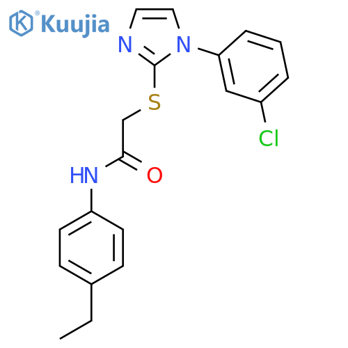 2-{1-(3-chlorophenyl)-1H-imidazol-2-ylsulfanyl}-N-(4-ethylphenyl)acetamide structure
