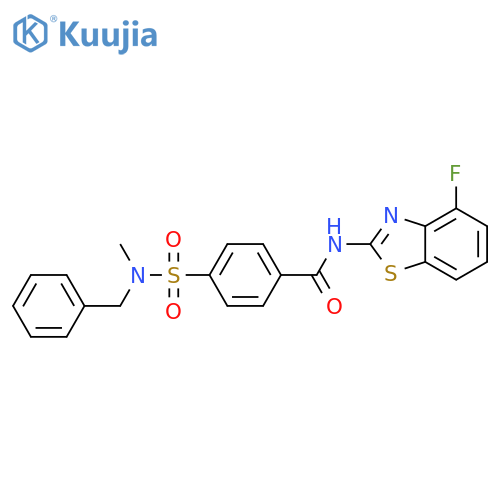 4-benzyl(methyl)sulfamoyl-N-(4-fluoro-1,3-benzothiazol-2-yl)benzamide structure