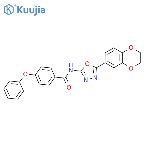 N-5-(2,3-dihydro-1,4-benzodioxin-6-yl)-1,3,4-oxadiazol-2-yl-4-phenoxybenzamide structure