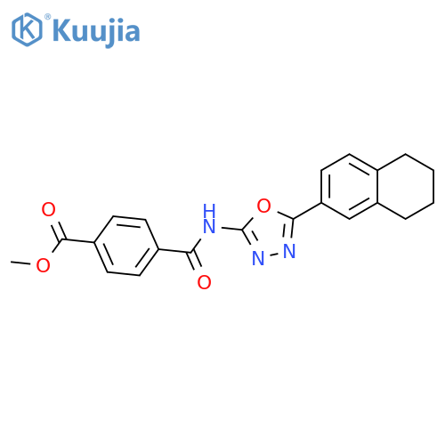 methyl 4-{5-(5,6,7,8-tetrahydronaphthalen-2-yl)-1,3,4-oxadiazol-2-ylcarbamoyl}benzoate structure