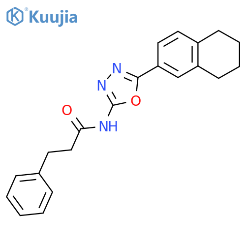 3-phenyl-N-5-(5,6,7,8-tetrahydronaphthalen-2-yl)-1,3,4-oxadiazol-2-ylpropanamide structure