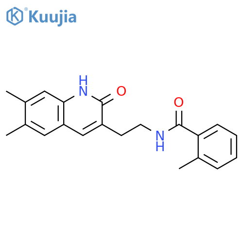 N-2-(6,7-dimethyl-2-oxo-1,2-dihydroquinolin-3-yl)ethyl-2-methylbenzamide structure