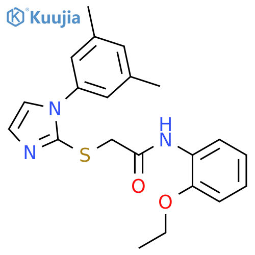 2-{1-(3,5-dimethylphenyl)-1H-imidazol-2-ylsulfanyl}-N-(2-ethoxyphenyl)acetamide structure