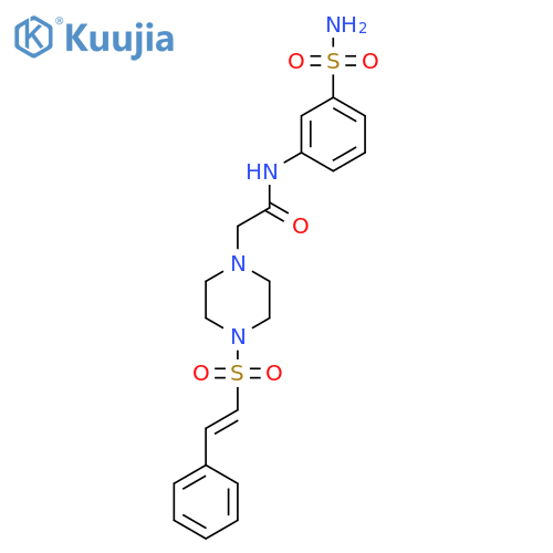 2-4-(2-phenylethenesulfonyl)piperazin-1-yl-N-(3-sulfamoylphenyl)acetamide structure