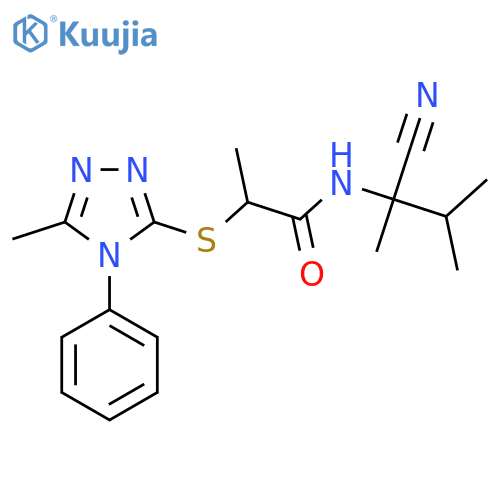 N-(1-cyano-1,2-dimethylpropyl)-2-[(5-methyl-4-phenyl-4H-1,2,4-triazol-3-yl)sulfanyl]propanamide structure