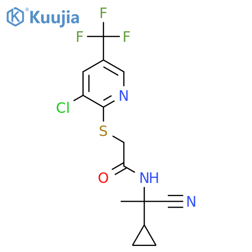 2-((3-Chloro-5-(trifluoromethyl)pyridin-2-yl)thio)-N-(1-cyano-1-cyclopropylethyl)acetamide structure