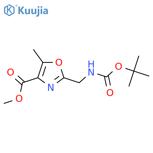 Methyl 2-{[(tert-butoxycarbonyl)amino]methyl}-5-methyl-1,3-oxazole-4-carboxylate structure