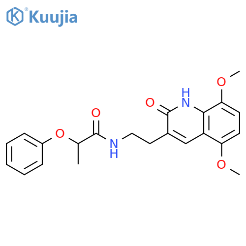 N-2-(5,8-dimethoxy-2-oxo-1,2-dihydroquinolin-3-yl)ethyl-2-phenoxypropanamide structure