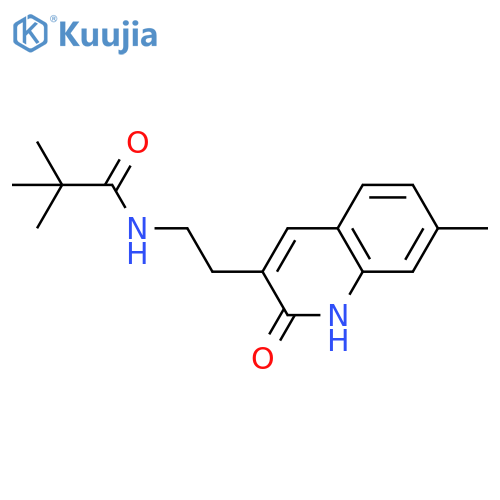 2,2-dimethyl-N-2-(7-methyl-2-oxo-1,2-dihydroquinolin-3-yl)ethylpropanamide structure