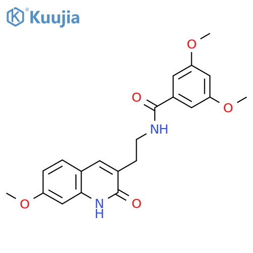 3,5-dimethoxy-N-2-(7-methoxy-2-oxo-1,2-dihydroquinolin-3-yl)ethylbenzamide structure