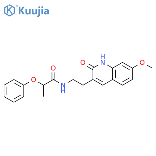 N-2-(7-methoxy-2-oxo-1,2-dihydroquinolin-3-yl)ethyl-2-phenoxypropanamide structure