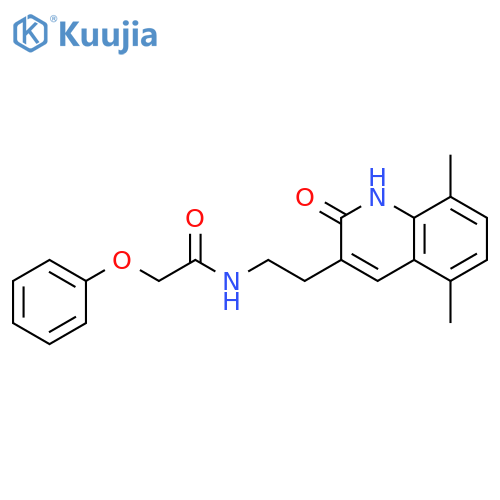 N-2-(5,8-dimethyl-2-oxo-1,2-dihydroquinolin-3-yl)ethyl-2-phenoxyacetamide structure