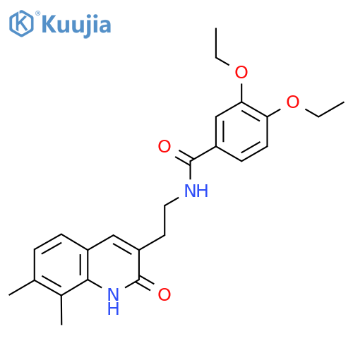 N-2-(7,8-dimethyl-2-oxo-1,2-dihydroquinolin-3-yl)ethyl-3,4-diethoxybenzamide structure