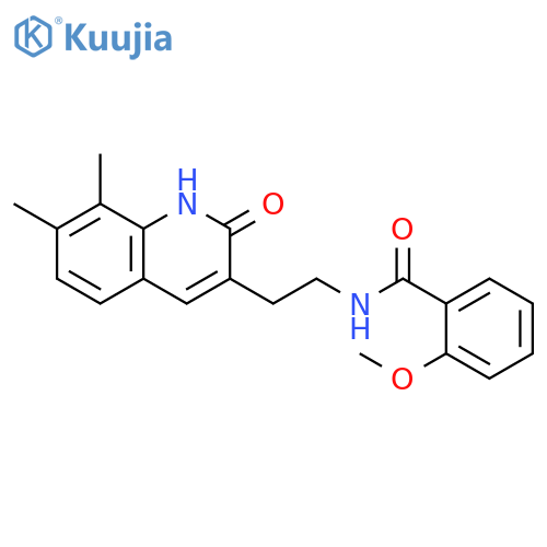N-2-(7,8-dimethyl-2-oxo-1,2-dihydroquinolin-3-yl)ethyl-2-methoxybenzamide structure