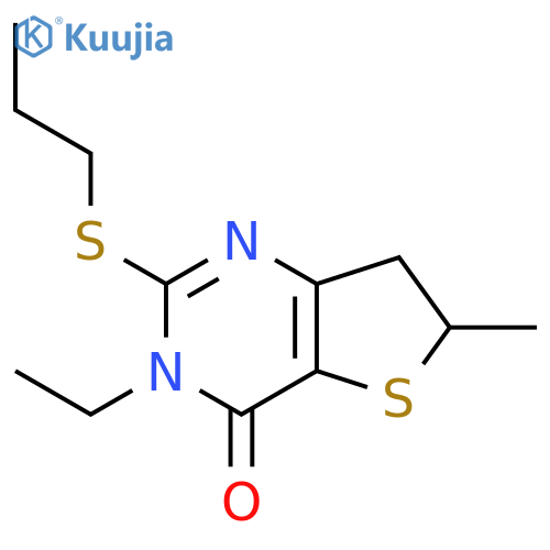 3-ethyl-6-methyl-2-(propylsulfanyl)-3H,4H,6H,7H-thieno3,2-dpyrimidin-4-one structure