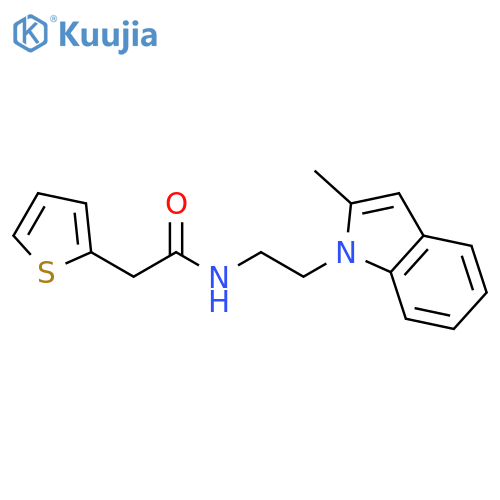 N-2-(2-methyl-1H-indol-1-yl)ethyl-2-(thiophen-2-yl)acetamide structure