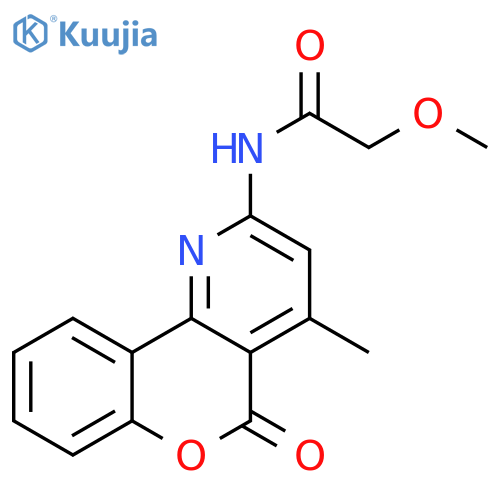 2-methoxy-N-{4-methyl-5-oxo-5H-chromeno4,3-bpyridin-2-yl}acetamide structure