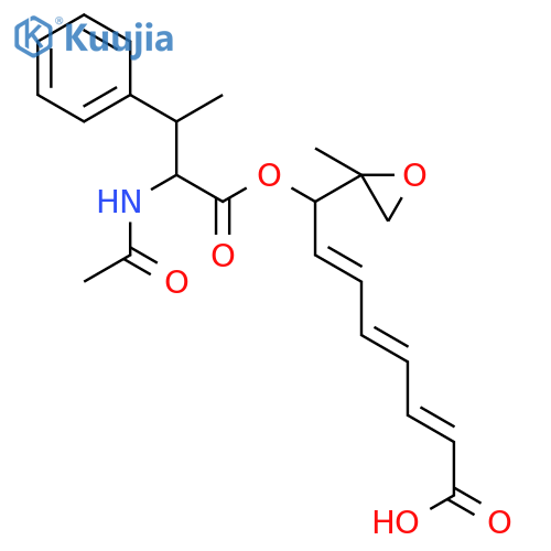(2E,4E,6E)-8-[(N-acetyl-beta-methylphenylalanyl)oxy]-8-(2-methyloxiran-2-yl)octa-2,4,6-trienoic acid structure