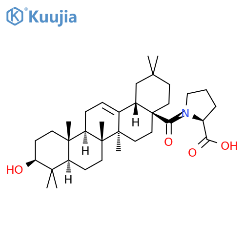 N-[(3beta)-3-Hydroxy-28-oxoolean-12-en-28-yl]-L-proline structure