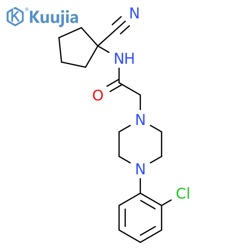2-[4-(2-chlorophenyl)piperazin-1-yl]-N-(1-cyanocyclopentyl)acetamide structure