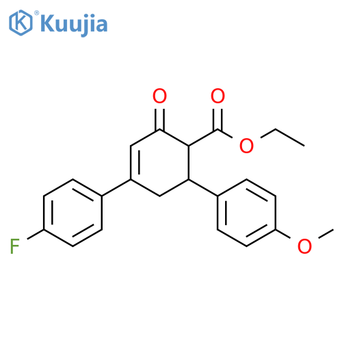 ethyl 4-(4-fluorophenyl)-6-(4-methoxyphenyl)-2-oxocyclohex-3-ene-1-carboxylate structure