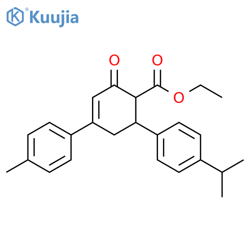 ethyl 4-(4-methylphenyl)-2-oxo-6-4-(propan-2-yl)phenylcyclohex-3-ene-1-carboxylate structure