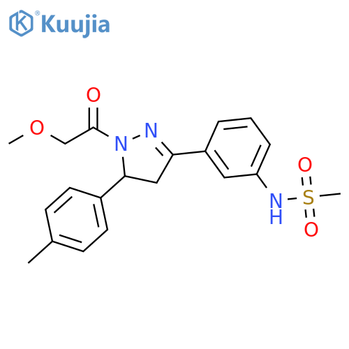 N-{3-1-(2-methoxyacetyl)-5-(4-methylphenyl)-4,5-dihydro-1H-pyrazol-3-ylphenyl}methanesulfonamide structure