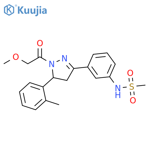 N-{3-1-(2-methoxyacetyl)-5-(2-methylphenyl)-4,5-dihydro-1H-pyrazol-3-ylphenyl}methanesulfonamide structure