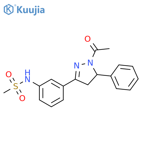 N-3-(1-acetyl-5-phenyl-4,5-dihydro-1H-pyrazol-3-yl)phenylmethanesulfonamide structure