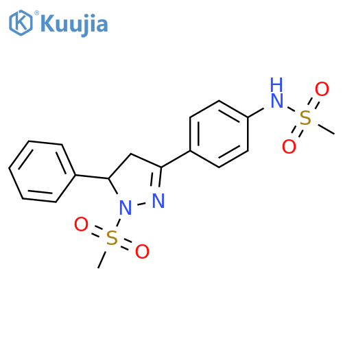 N-4-(1-methanesulfonyl-5-phenyl-4,5-dihydro-1H-pyrazol-3-yl)phenylmethanesulfonamide structure
