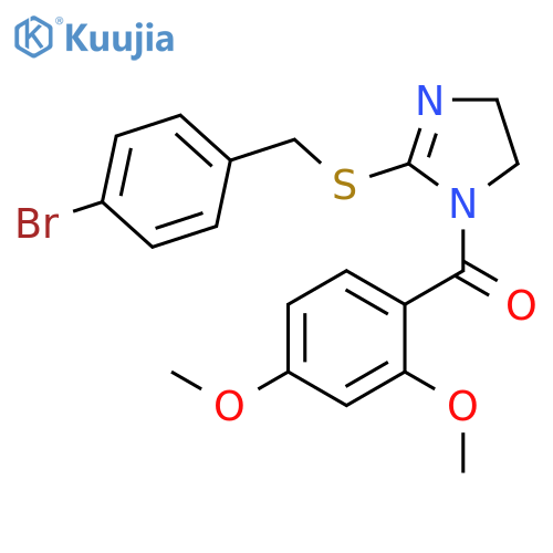 2-{(4-bromophenyl)methylsulfanyl}-1-(2,4-dimethoxybenzoyl)-4,5-dihydro-1H-imidazole structure