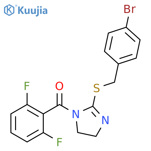 2-{(4-bromophenyl)methylsulfanyl}-1-(2,6-difluorobenzoyl)-4,5-dihydro-1H-imidazole structure