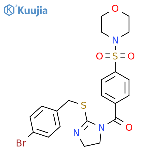 4-4-(2-{(4-bromophenyl)methylsulfanyl}-4,5-dihydro-1H-imidazole-1-carbonyl)benzenesulfonylmorpholine structure