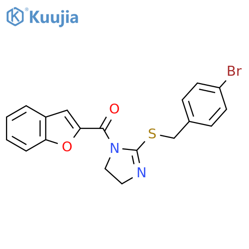 1-(1-benzofuran-2-carbonyl)-2-{(4-bromophenyl)methylsulfanyl}-4,5-dihydro-1H-imidazole structure