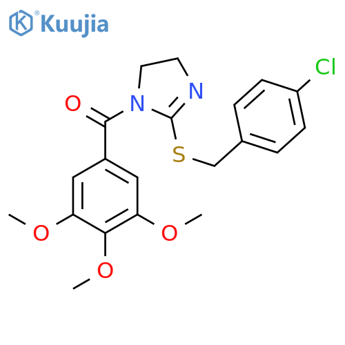 2-{(4-chlorophenyl)methylsulfanyl}-1-(3,4,5-trimethoxybenzoyl)-4,5-dihydro-1H-imidazole structure